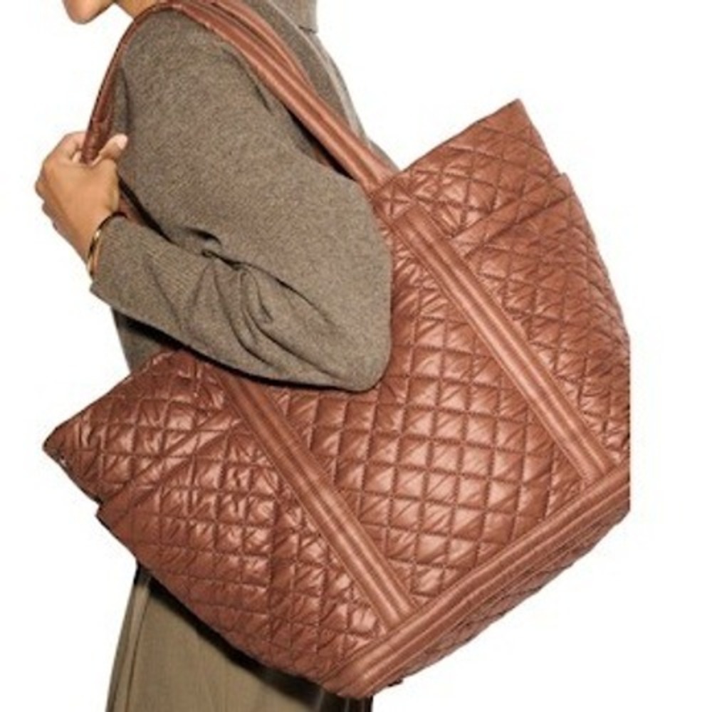 MZ Wallace Quilted Tote in Cognac Brown Nylon - Picture 2 of 16